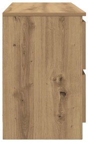 kézműves tölgy színű szerelt fa TV-szekrény 100x35x54 cm