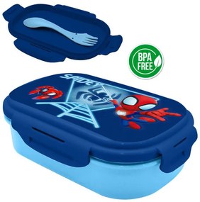 Pókember Blue Web szendvicsdoboz + evőeszköz szett