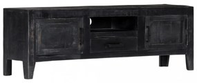vidaXL fekete tömör mangófa TV-szekrény 118 x 30 x 40 cm