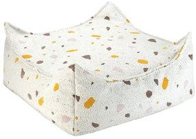 Fehér buklé-zsenília gyerek babzsákfotel Terrazzo Square – Wigiwama