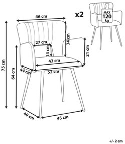 Étkezőszék készlet (2 db) Shelba (fehér) . 1075764