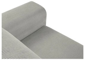 Világosszürke kordbársony kinyitható tárolóhelyes sarokkanapé (bal oldali-heverő résszel) Kyoto – Cosmopolitan Design