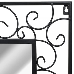 vidaXL téglalap alakú fekete falitükör 60 x 110 cm