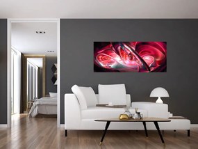 Piros fraktálos kép (120x50 cm)