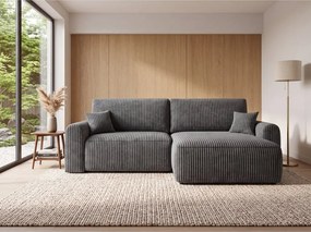 L-alakú, kihúzható, kétoldalas ülőgarnitúra NORDEN TILIA 250x140 cm, szürkéskék