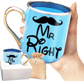 Bögre Mr Right Ajándék Neki Fiú Arany Bögre Nyomtatás
