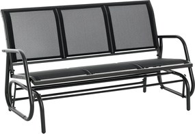 Outsunny 3 Személyes Hinta Pad Kertben, Hintázó Mechanizmussal, Fém Kerti Pad, 300 kg Teherbírású Kertibútor, Kerthez és Teraszhoz, 147 x 70 x 85 cm S