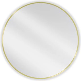 Mexen Loft, kerek fürdőszobai tükör 80 cm, keret színe arany fényes, 9850-080-080-000-50