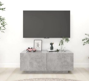 Betonszürke szerelt fa TV-szekrény 100x35x40 cm