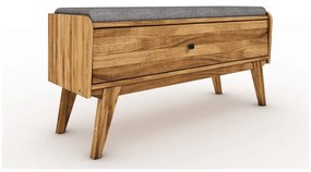 Tölgyfa pad tárolóhellyel, világosszürke ülőrésszel Retro - The Beds