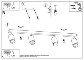 Sollux SL.1042 - Spotlámpa BERG 4xGU10/40W/230V