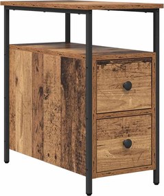 vidaXL Éjjeliszekrény fiókkal Régi fa 30 x 60 x 60 cm Faanyag