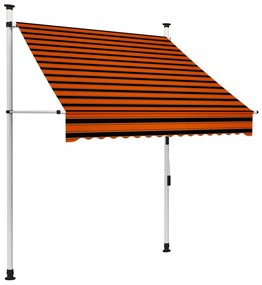 narancssárga és barna kézzel feltekerhető napellenző 150 cm