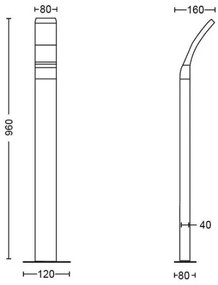 Philips - LED Kültéri lámpa SPLAY LED/12W/230V 2700K 96 cm IP44