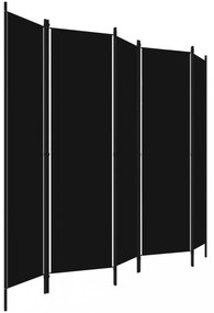 fekete 5 paneles paraván 250 x 180 cm