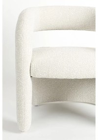 Fehér buklé fotel Nova – White Label