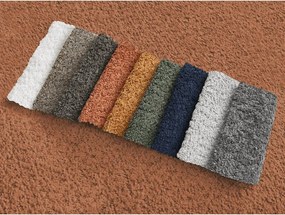 Narancssárga buklé kinyitható-tárolóhelyes sarokkanapé (bal oldali-heverő résszel) Montaigne – Bobochic Paris