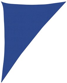 kék háromszög alakú HDPE napvitorla 160 g/m² 4x5x6,8 m