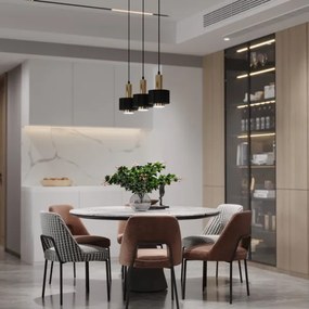 Csillár zsinóron RIF LUX 1xGX53/12W/230V átm. 15 cm fekete/fényezett króm