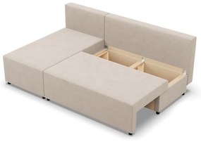 Nobu sarokkanapé, bársony, univerzális oldal, bézs