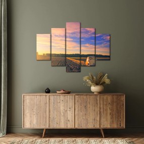 Egy sárga autó képe a mezőn (150x105 cm)