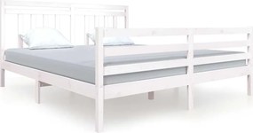 vidaXL fehér tömör fa ágykeret 180 x 200 cm (Super King)