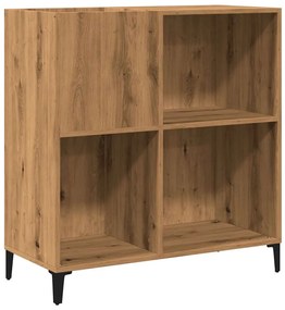 kézműves tölgy színű szerelt fa hanglemezszekrény 84,5x38x89 cm