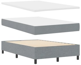 Box Spring Ágy Mattal Világosszürke 120x200 cm Szövet