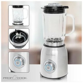 ProfiCook UM 1207 asztali turmixgép, ezüst színű