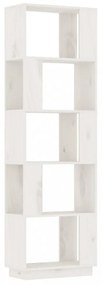 fehér tömör fenyőfa könyvszekrény/térelválasztó 51x25x163,5 cm