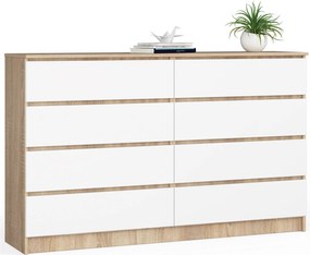 Komód K160 8SZ Clp Pk Sonoma Tölgy Fehér Akd