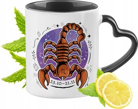 Zodiákus jelek Horoszkóp Bögre Fekete Szív alakú Füllel Ajándék