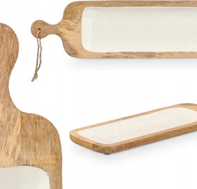 Fa Tálca Sajtok És Snackek Tálalásához, Fehér Kivitelben