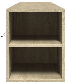 sonoma tölgy színű fali TV-szekrény LED-del 180 x 31 x 39,5 cm