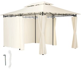 tectake 403268 emine luxus kerti sátor 4 x 3 m 6 oldalfallal - krémes