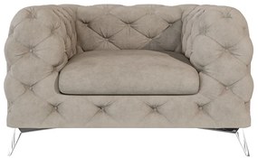 Szürkésbézs bársony fotel Chelsea – Ropez