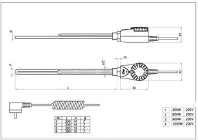 Viva Platinum Therm fűtőbetét törölközőszárító radiátorhoz - KRÓM - termosztátos - 1200 Watt - 230V