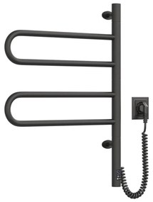 Navin Elektromos forgatható törölközőszárító FOUETTE 128W/230V 64,6 cm IP44 fekete NV0003