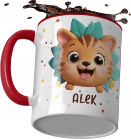 Piros bögre a gyermeknek az óvodába bölcsődei névvel gyönyörű