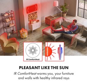 Klarstein HeatPal Marble, infravörös fűtőtest, 1300W, hőmegtartó, márvány, alumínium