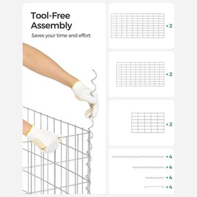 Gabion kosár, fém gabion ketrec 5 x 10 cm-es