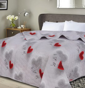 Ágytakaró HEARTIZIA HEXAGON világosszürke Méret: 170 x 210 cm