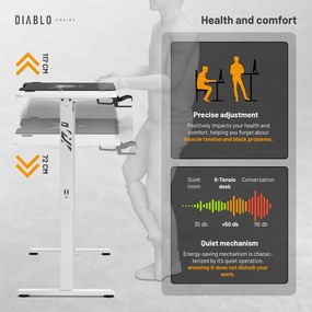 Diablo X-Tensio 1100 állítható magasságú íróasztal fehér