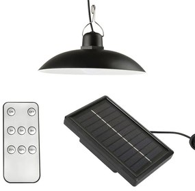 Retro függeszthető napelemes LED lámpa távirányítóval, szolár panellel
