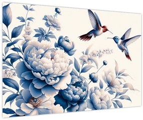 Kép - Kolibrik a virág felett (90x60 cm)