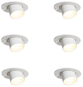6 darabos süllyesztett spotlámpa szett fehér GU10 35mm kerek dönthető - Installa