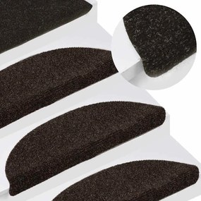 10 db barna tűlyukasztott öntapadó lépcsőszőnyeg 56 x 17 x 3 cm
