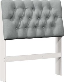vidaXL Kárpitozott fejtámla Világosszürke 75 cm Tömör fenyőfa