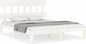 vidaXL fehér tömör fenyőfa ágy matrac nélkül 160 x 200 cm