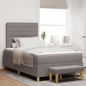 Box Spring Ágy Matraccal és Pad Taupe 120x190 cm Szövet